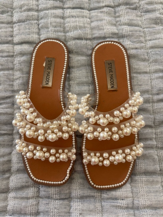 Steve Madden Shoes - Steve Madden Pearl Embellished Slide Sandals